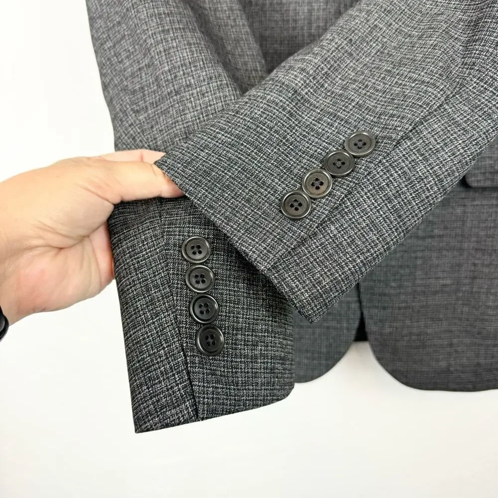 John Varvatos Men's Wool Sport Coat Blazer‎ Office Jacket Grey Pattern Size 36R